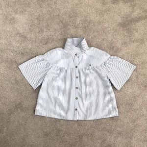 Stripe Patterned Placket Top